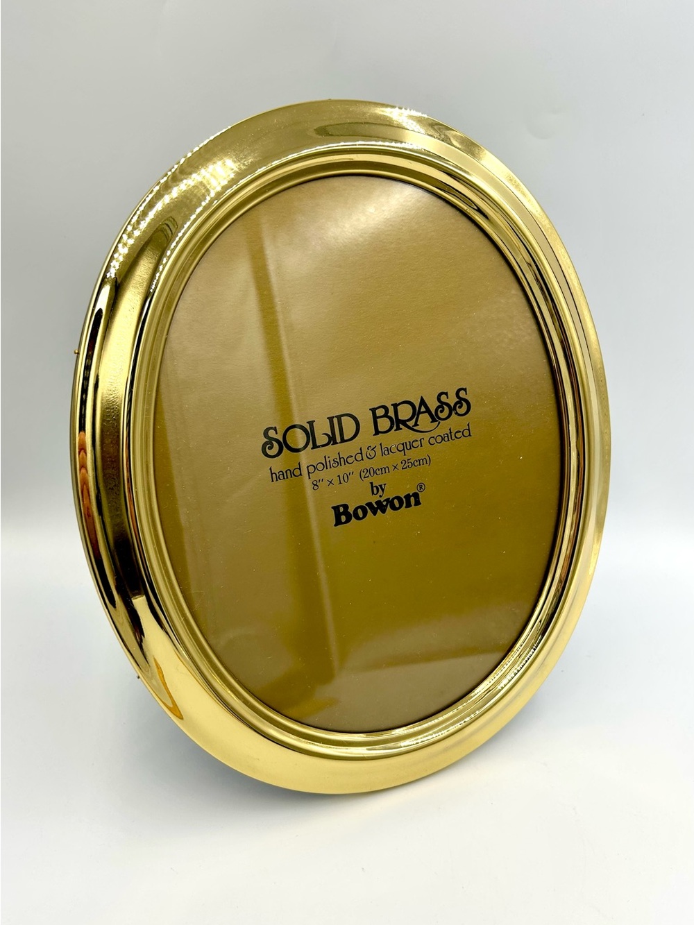 Vintage Bowon Solid Brass Oval Picture Frame 8x10 Gold